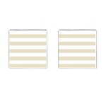 Horizontal Stripes - White and Pearl Brown Cufflinks (Square)