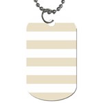 Horizontal Stripes - White and Pearl Brown Dog Tag (Two Sides)