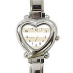 Horizontal Stripes - White and Pearl Brown Heart Italian Charm Watch