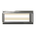 Horizontal Stripes - White and Pearl Brown Superlink Italian Charm (9mm)