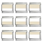 Horizontal Stripes - White and Pearl Brown 9mm Italian Charm (9 pack)
