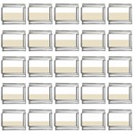 Horizontal Stripes - White and Pearl Brown 9mm Italian Charm (25 pack)