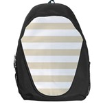 Horizontal Stripes - White and Pearl Brown Backpack Bag