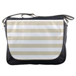 Horizontal Stripes - White and Pearl Brown Messenger Bag