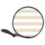 Horizontal Stripes - White and Pearl Brown Classic 20-CD Wallet