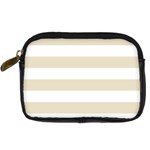 Horizontal Stripes - White and Pearl Brown Digital Camera Leather Case