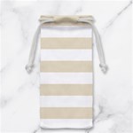 Horizontal Stripes - White and Pearl Brown Jewelry Bag
