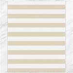 Horizontal Stripes - White and Pearl Brown Canvas 11  x 14 