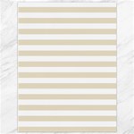 Horizontal Stripes - White and Pearl Brown Canvas 36  x 48 