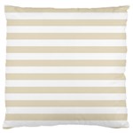 Horizontal Stripes - White and Pearl Brown Large Cushion Case (Two Sides)