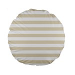 Horizontal Stripes - White and Pearl Brown Standard 15  Premium Round Cushion