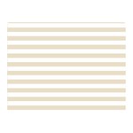 Horizontal Stripes - White and Pearl Brown Double Sided Flano Blanket (Mini)