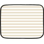Horizontal Stripes - White and Pearl Brown Fleece Blanket (Mini)