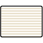 Horizontal Stripes - White and Pearl Brown Fleece Blanket (Large) (One Side)