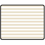Horizontal Stripes - White and Pearl Brown Fleece Blanket (Medium) (One Side)