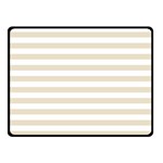 Horizontal Stripes - White and Pearl Brown Fleece Blanket (Small) (One Side)