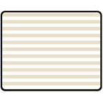 Horizontal Stripes - White and Pearl Brown Double Sided Fleece Blanket (Medium) (Two Sides)