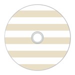 Horizontal Stripes - White and Pearl Brown CD Wall Clock