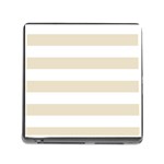 Horizontal Stripes - White and Pearl Brown Memory Card Reader (Square)