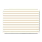 Horizontal Stripes - White and Pearl Brown Small Doormat