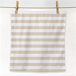 Horizontal Stripes - White and Pearl Brown Face Towel
