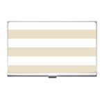 Horizontal Stripes - White and Pearl Brown Business Card Holder
