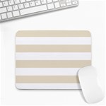 Horizontal Stripes - White and Pearl Brown Small Mousepad