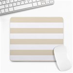 Horizontal Stripes - White and Pearl Brown Large Mousepad