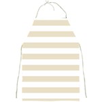 Horizontal Stripes - White and Pearl Brown Full Print Apron
