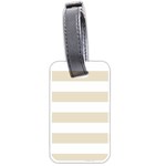 Horizontal Stripes - White and Pearl Brown Luggage Tag (Two Sides)