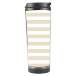 Horizontal Stripes - White and Pearl Brown Travel Tumbler