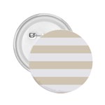 Horizontal Stripes - White and Pearl Brown 2.25  Button