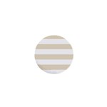 Horizontal Stripes - White and Pearl Brown 1  Mini Magnet