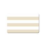 Horizontal Stripes - White and Pearl Brown Magnet (Name Card)