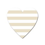 Horizontal Stripes - White and Pearl Brown Magnet (Heart)