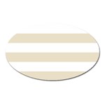 Horizontal Stripes - White and Pearl Brown Magnet (Oval)
