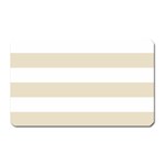 Horizontal Stripes - White and Pearl Brown Magnet (Rectangular)