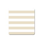 Horizontal Stripes - White and Pearl Brown Magnet (Square)