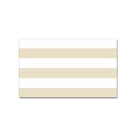 Horizontal Stripes - White and Pearl Brown Sticker (Rectangular)