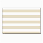 Horizontal Stripes - White and Pearl Brown Postcard 4  x 6 