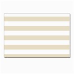 Horizontal Stripes - White and Pearl Brown Postcards 5  x 7  (Pkg of 10)