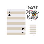 Horizontal Stripes - White and Pearl Brown Playing Cards 54 (Mini)