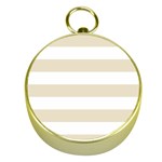 Horizontal Stripes - White and Pearl Brown Gold Compass