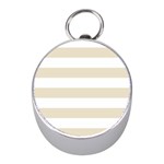 Horizontal Stripes - White and Pearl Brown Silver Compass (Mini)