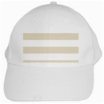 Horizontal Stripes - White and Pearl Brown White Cap