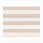 Horizontal Stripes - White and Almond Brown Small Glasses Cloth (2 Sides)