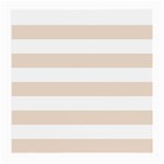 Horizontal Stripes - White and Almond Brown Medium Glasses Cloth