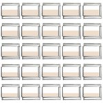 Horizontal Stripes - White and Almond Brown 9mm Italian Charm (25 pack)