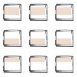 Horizontal Stripes - White and Almond Brown Mega Link Italian Charm (9 pack)