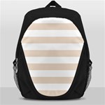 Horizontal Stripes - White and Almond Brown Backpack Bag